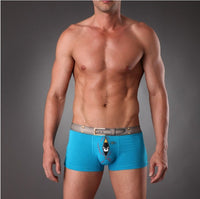 Men's Underwear Boxer Trunks Fancy Sex Underpant Gay Erotic Cuecas Shorts Bear Bird Belt Cute Panties for Man Plus Size 3XL 1343