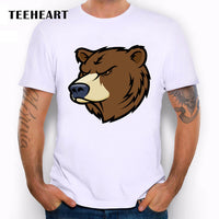 2017 New Bear FROM RUSSIA WITH LOVE Printed Men's Casual T-shirt Male Retro Hipster Animal Tops Tee la051