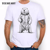 2017 New Bear FROM RUSSIA WITH LOVE Printed Men's Casual T-shirt Male Retro Hipster Animal Tops Tee la051