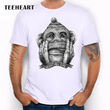 TEEHEART Mustache Hiphop LITTLE MAN Long Bear Hipster T shirt Novelty Tops Head Print Short Sleeve Tees ra080