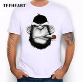 TEEHEART Mustache Hiphop LITTLE MAN Long Bear Hipster T shirt Novelty Tops Head Print Short Sleeve Tees ra080