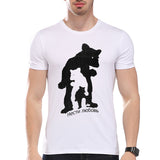 TEEHEART Men's Funny Animal Style Lovely Black White Bear Hug Print T-Shirt Men Summer Modal Hipster Tees la307