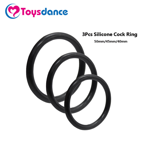 Toysdance 3Pcs European Size Silicone Cock Rings Adult Sex Toys Flexible Lasting Penis Ring Erotic Sex Products For Men Diameter