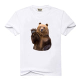 Rocksir the missing cute Bear house Print Men's White T shirt Summer Short Sleeve Shirts Tops Big Size Cotton Tees