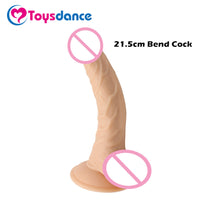 Toysdance 21.5*3.8cm Silicone Bend Cock For Women Super Realistic Feel Big Size Dildo Sex Products Lifelike Large Penis Sex Toy