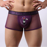 Cockcon Brand Funny Bear Sexy Underwear Men Boxer Shorts Mesh Transparent Male Panties Breathable Gay Underpants Cuecas Boxers