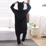 Unisex Adults Flannel Hooded Onesies Pajamas Sets Cosplay Cartoon Cute Kumamon Pijamas Animal Sleepwear For Women Men Bear