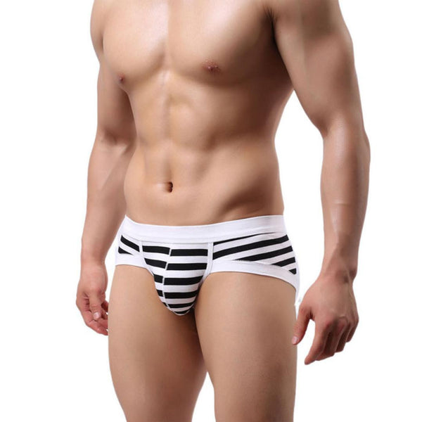 Men's Sexy Stripe Cotton Underwear shorts men boxers underpants Soft Briefs